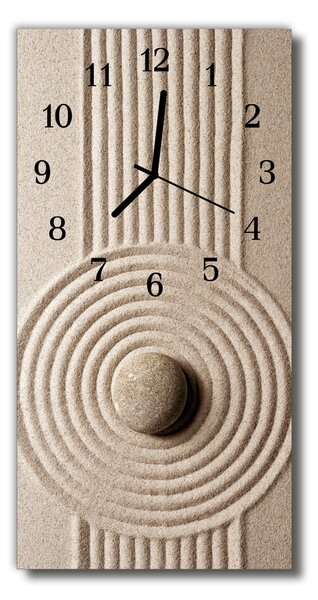 Nástěnné hodiny vertikální Přírodní kameny pískově béžové 30x60 cm