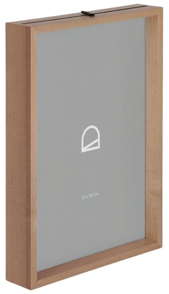 Tmavě hnědý dřevěný fotorámeček Kave Home Flavina 31 x 22 cm