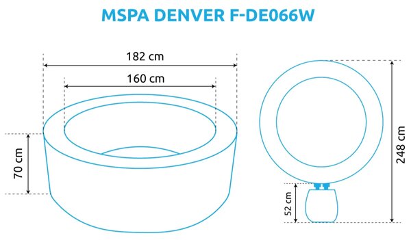 Denver Vířivý bazén F-DE066W, šedý MSPA 11400308