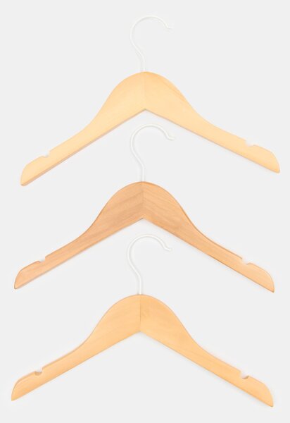 Sinsay - Sada dřevěných ramínek 3 pack - béžová