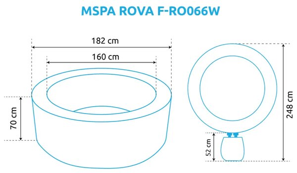 Rova Vířivý bazén F-RO066W, hnědý MSPA 11400309