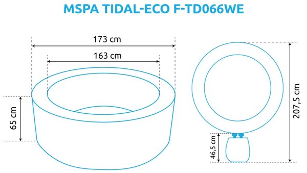 Tidal ECO Vířivý bazén F-TD066WE, modrý MSPA 11400306