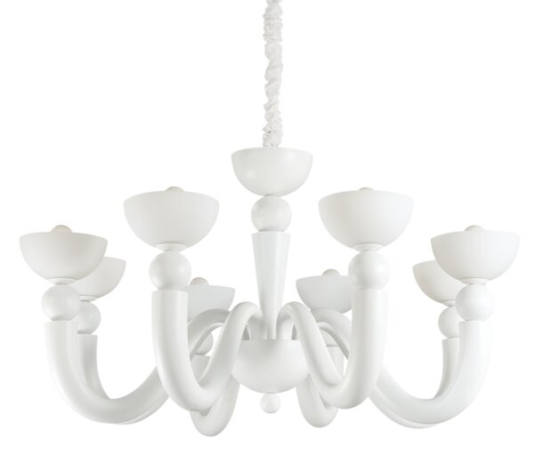 Závěsné svítidlo / Luster Ideal lux 094007 BON BON SP8 BIANCO 8xE14 40W bílá
