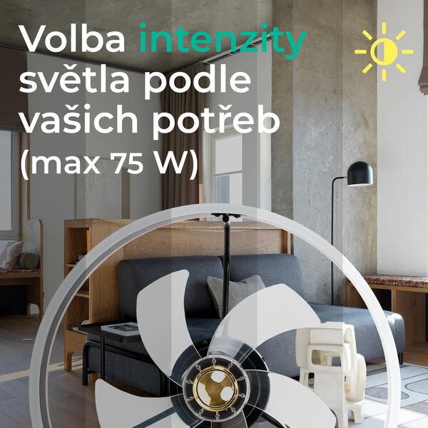 Noaton 16050B (2024) Atria, černá, stropní ventilátor se světlem (Použitý, Záruka 21 měsíců)