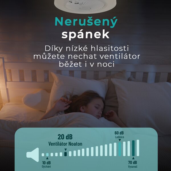 Noaton 12058W Triton, bílá, stropní ventilátor se světlem