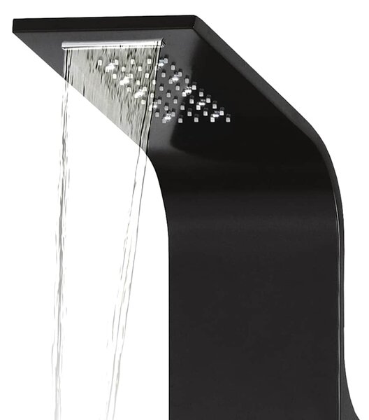 Sprchový panel set hliníkový 20 x 44 x 130 cm černý 142996