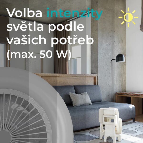 Noaton 11055W Callisto, bílá, stropní ventilátor se světlem
