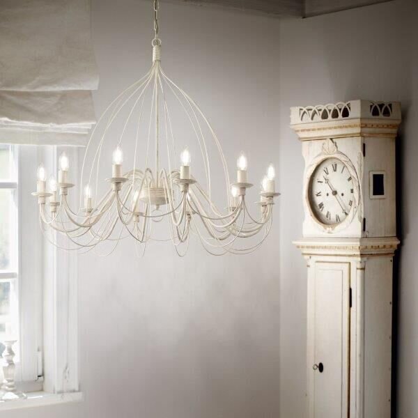 Závěsné svítidlo / Luster Ideal lux 097664 CORTE SP12 BIANCO ANTICO 12xE14 40W