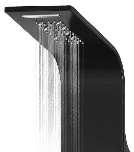 Sprchový panel set hliníkový 20 x 44 x 130 cm černý 142996
