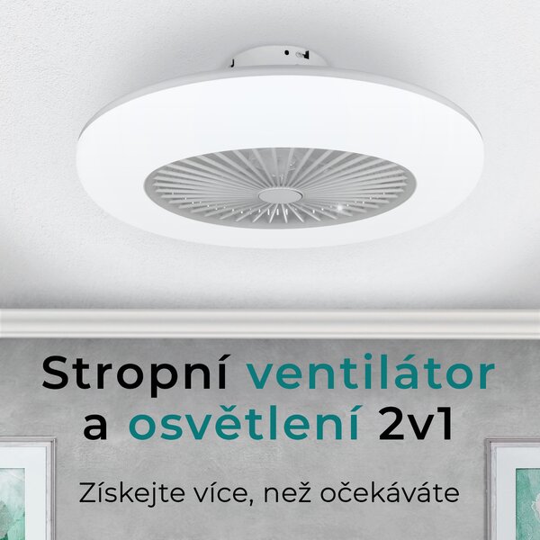 Noaton 11055W Callisto, bílá, stropní ventilátor se světlem