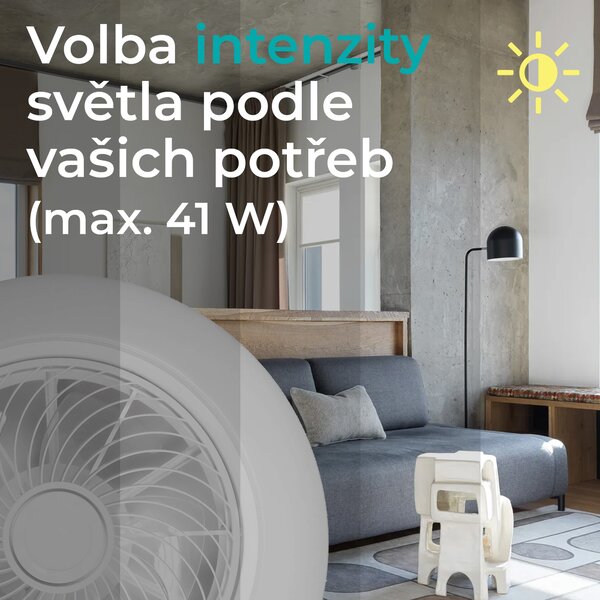 Noaton 12050W Triton, bílá, stropní ventilátor se světlem