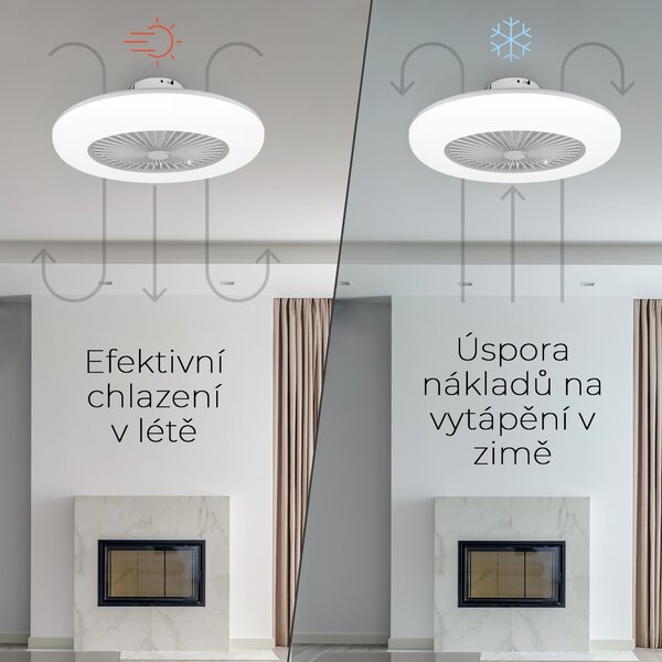Noaton 11055W Callisto, bílá, stropní ventilátor se světlem