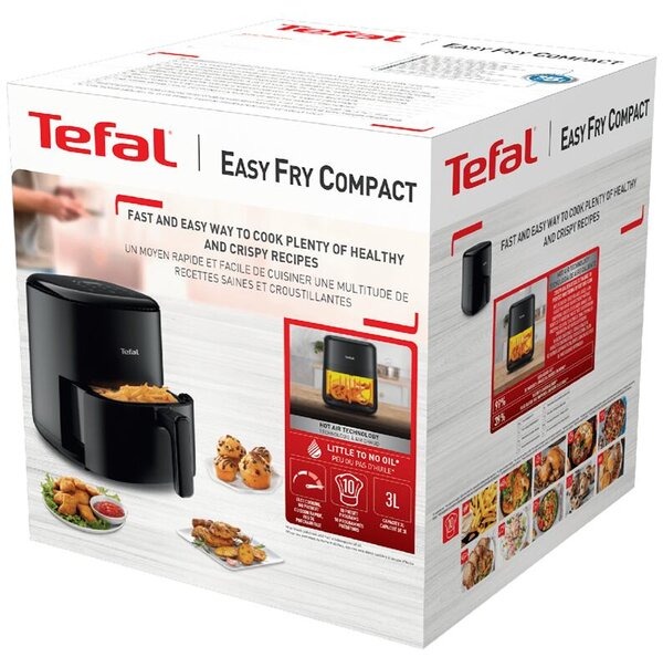 Easy Fry Compact Horkovzdušná fritéza 3 l, černá TEFAL EY145810