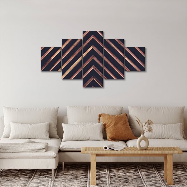 Obraz dřevěného motivu na černém pozadí (125x70 cm)