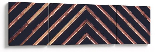 Obraz dřevěného motivu na černém pozadí (170x50 cm)