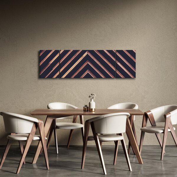 Obraz dřevěného motivu na černém pozadí (170x50 cm)