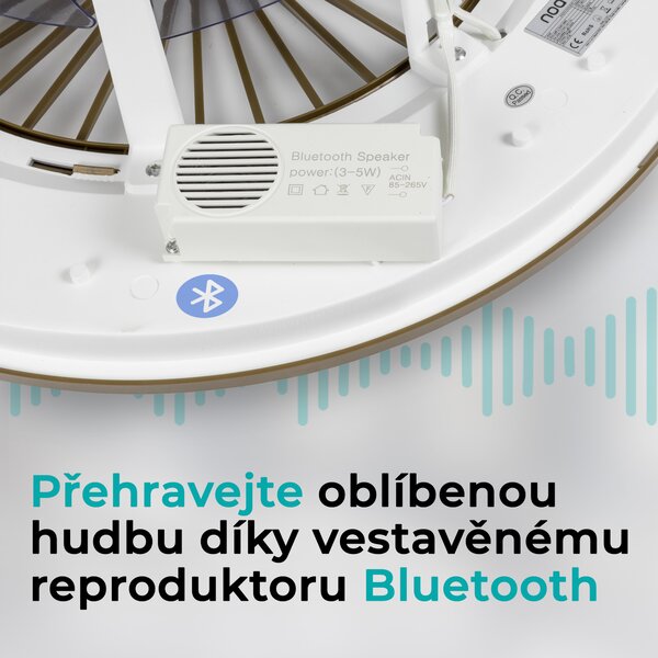 Noaton 11056CR Vega, kávová, stropní ventilátor se světlem