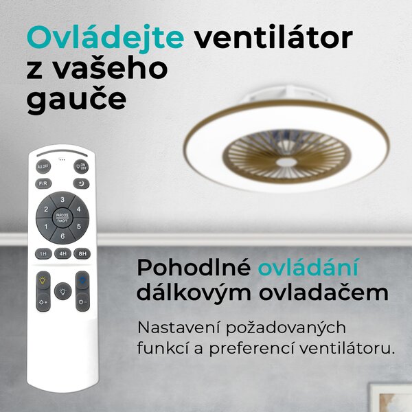 Noaton 11056CR Vega, kávová, stropní ventilátor se světlem