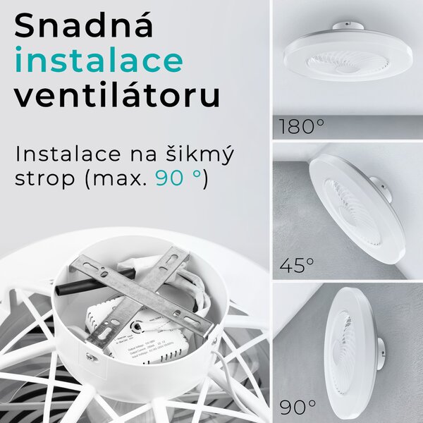 Noaton 12058W Triton, bílá, stropní ventilátor se světlem