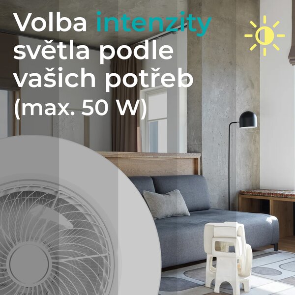 Noaton 12058W Triton, bílá, stropní ventilátor se světlem