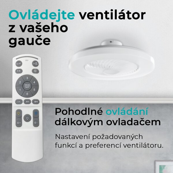 Noaton 12058W Triton, bílá, stropní ventilátor se světlem