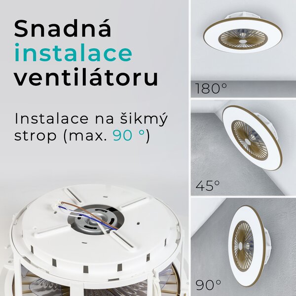 Noaton 11056CR Vega, kávová, stropní ventilátor se světlem