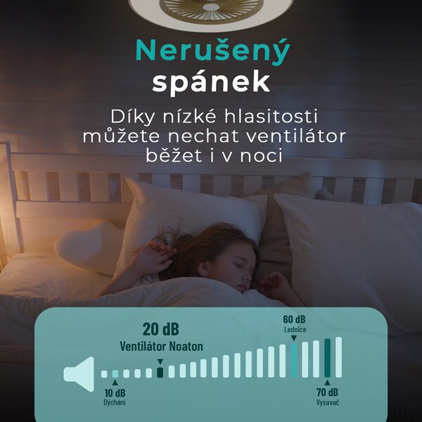 Noaton 11056CR Vega, kávová, stropní ventilátor se světlem