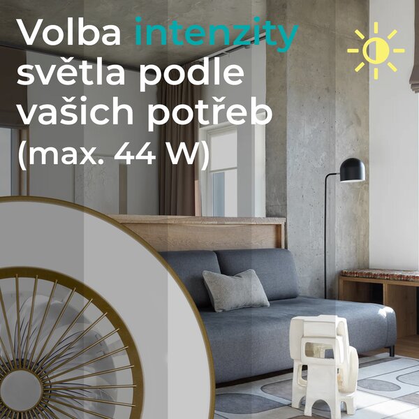 Noaton 11056CR Vega, kávová, stropní ventilátor se světlem