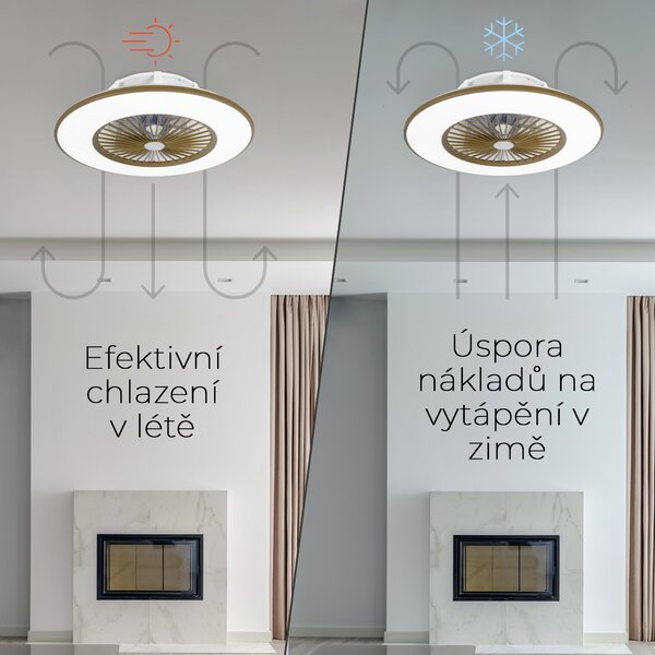 Noaton 11056CR Vega, kávová, stropní ventilátor se světlem