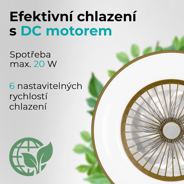 Noaton 11056CR Vega, kávová, stropní ventilátor se světlem