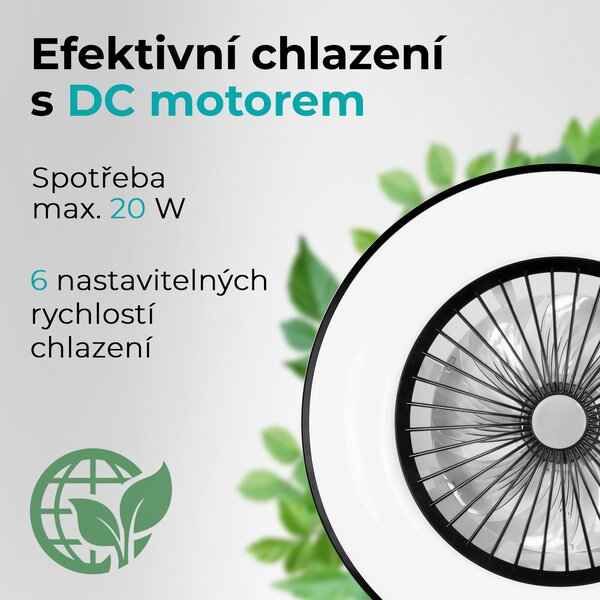 Noaton 11056BR Vega, černá, stropní ventilátor se světlem
