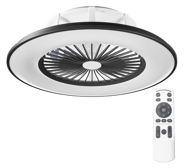 Noaton 11056BR Vega, černá, stropní ventilátor se světlem