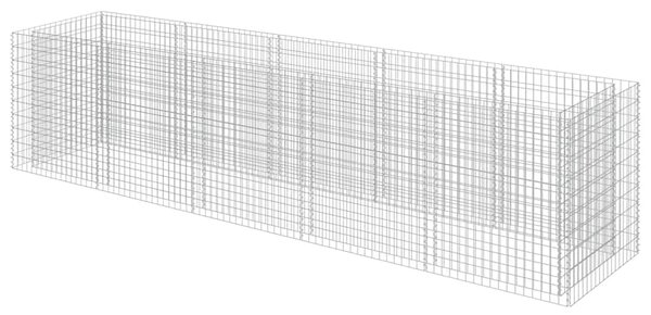 Gabionový vyvýšený záhon pozinkovaná ocel 450 x 90 x 100 cm 143552