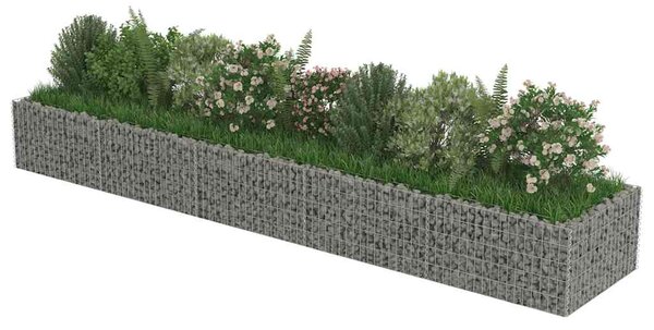 Gabionový vyvýšený záhon pozinkovaná ocel 450 x 90 x 50 cm 143553