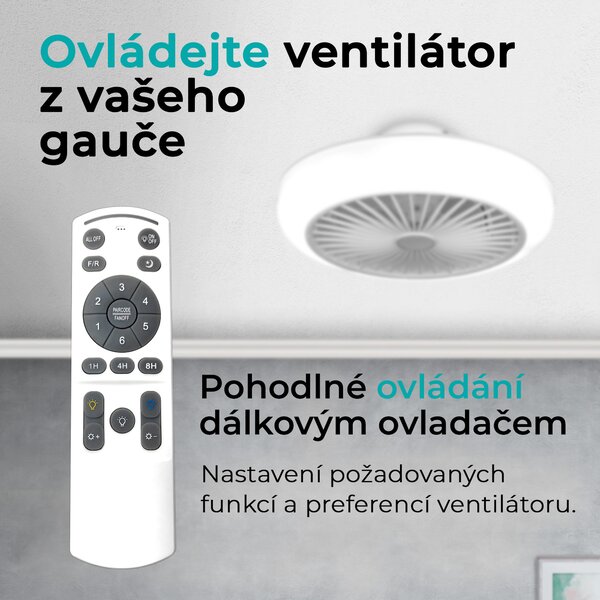 Noaton 11045W Polaris, bílá, stropní ventilátor se světlem (Zánovní)