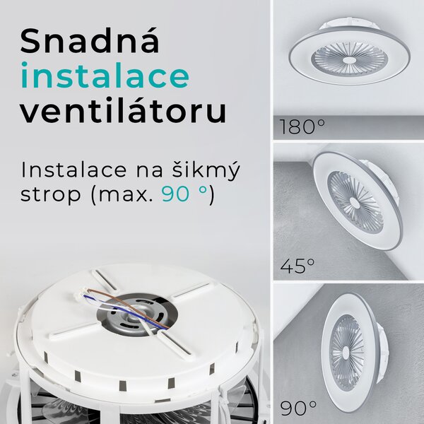 Noaton 11056GR Vega, šedá, stropní ventilátor se světlem
