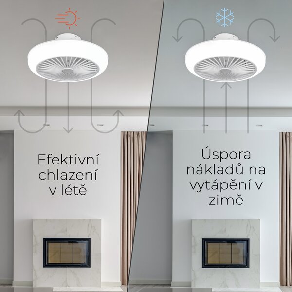 Noaton 11045W Polaris, bílá, stropní ventilátor se světlem (Zánovní)