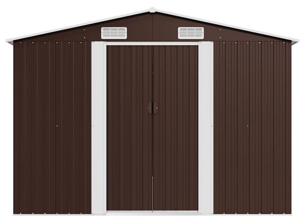 Zahradní domek 257 x 392 x 181 cm kovový hnědý 143347