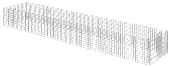 Gabionový vyvýšený záhon pozinkovaná ocel 450 x 90 x 50 cm 143553