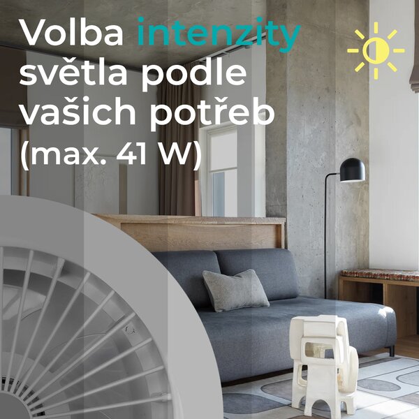 Noaton 11045W Polaris, bílá, stropní ventilátor se světlem (Zánovní)