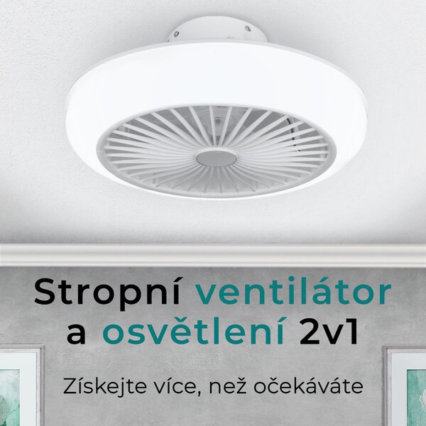 Noaton 11045W Polaris, bílá, stropní ventilátor se světlem (Zánovní)