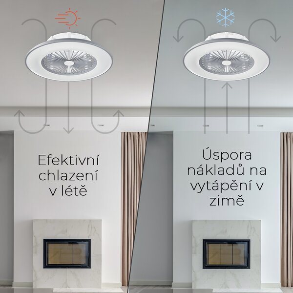 Noaton 11056GR Vega, šedá, stropní ventilátor se světlem