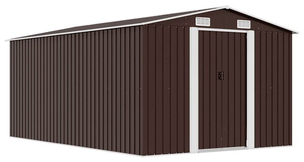 Zahradní domek 257 x 392 x 181 cm kovový hnědý 143347