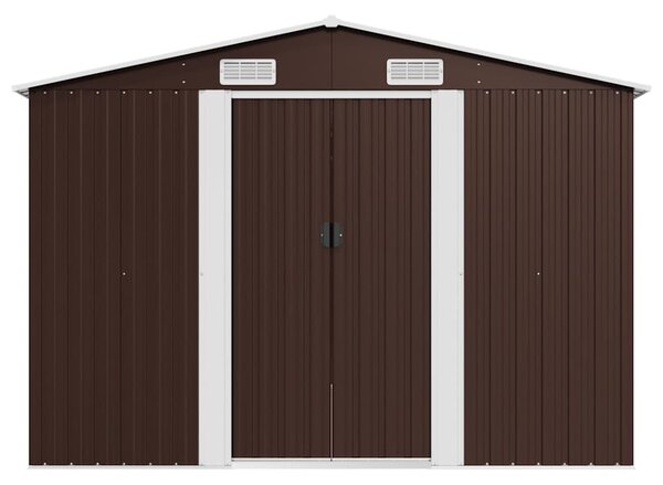 Zahradní domek 257 x 489 x 181 cm kovový hnědý 143351