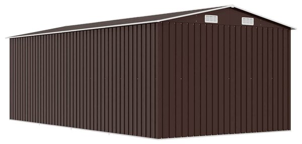 Zahradní domek 257 x 489 x 181 cm kovový hnědý 143351