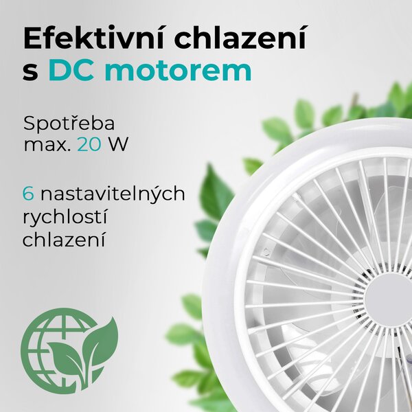 Noaton 11045W Polaris, bílá, stropní ventilátor se světlem (Zánovní)