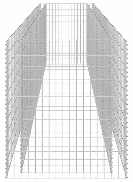 Gabionový vyvýšený záhon pozinkovaná ocel 450 x 90 x 100 cm 143552