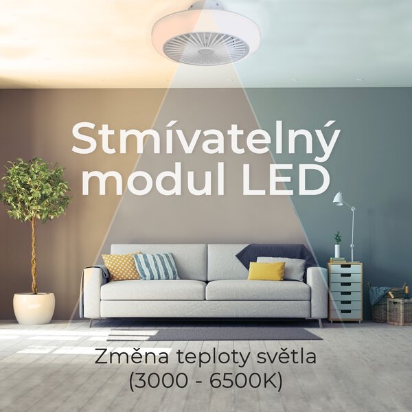 Noaton 11045W Polaris, bílá, stropní ventilátor se světlem (Zánovní)