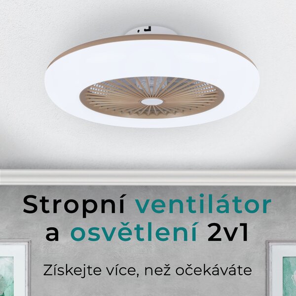 Noaton 11055G Callisto, zlatá, stropní ventilátor se světlem