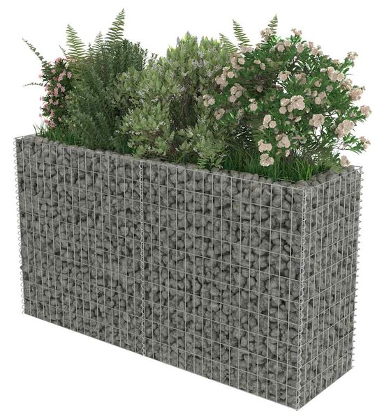 Gabionový vyvýšený záhon pozinkovaná ocel 180 x 50 x 100 cm 143558